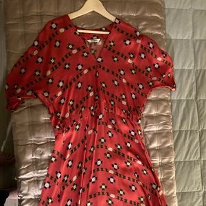 Tucker NYC pink/coral silk dress southwest print- never worn